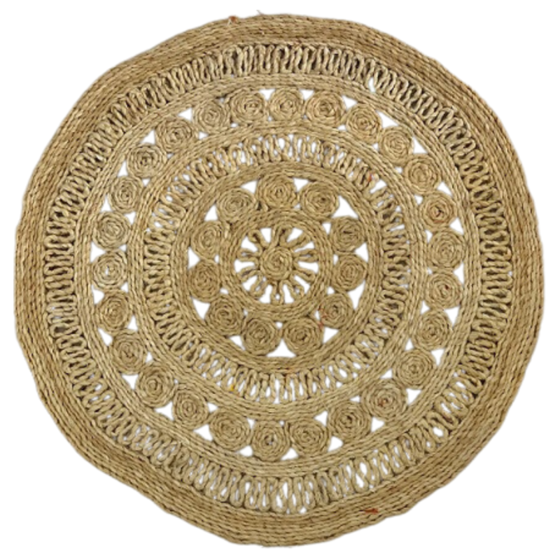 Plain Round Mat- Bhimal (Hand Made)